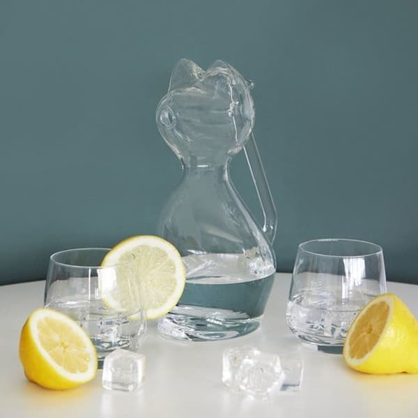 Glasflaska - Balvi - Meow - 1L - Design formad som en katt - Borosilikat