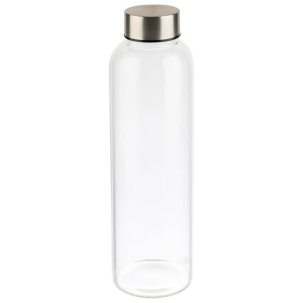 APS 66907 Dricksflaska av glas, skruvlock i rostfritt stål med silikonförsegling, 0,55 liter, Ø 6,5 cm, höjd 23,5 cm