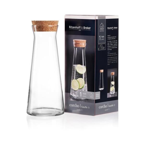 Ritzenhoff - breker - 815450 - Glaskaraff ''CORCHO'', 1,0 l diskmaskinssäker, med korkpropp - 1 styck ()