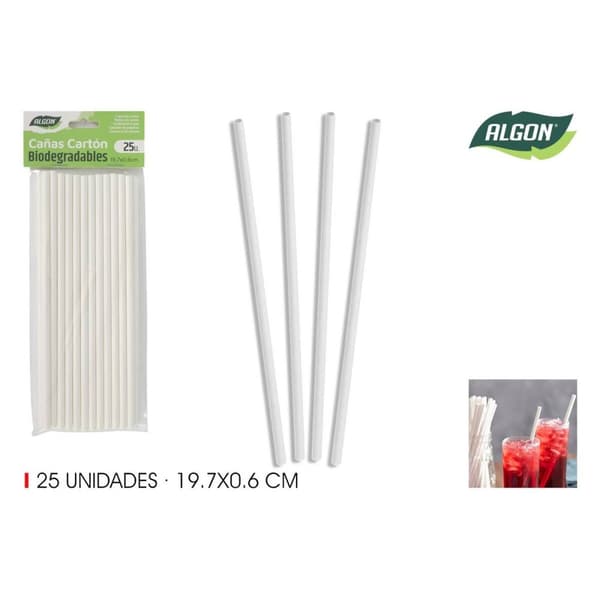 Uudelleenkäytettävä juomapilli Algon 19,7 x 0,6 cm 25 Kappaletta 24 osaa