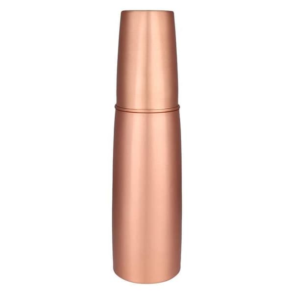 Kopparvattenflaska - Resenärer - 900 ml - Glas ingår - Ayurvediska fördelar - Perfekt present