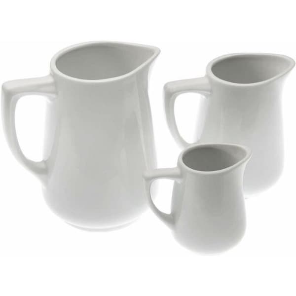 Mjölkkanna - VERSA - 480 ml - Porslin - Vit - Mått: 6,5x12,5x12 cm
