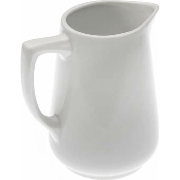 Mjölkkanna - VERSA - 480 ml - Porslin - Vit - Mått: 6,5x12,5x12 cm