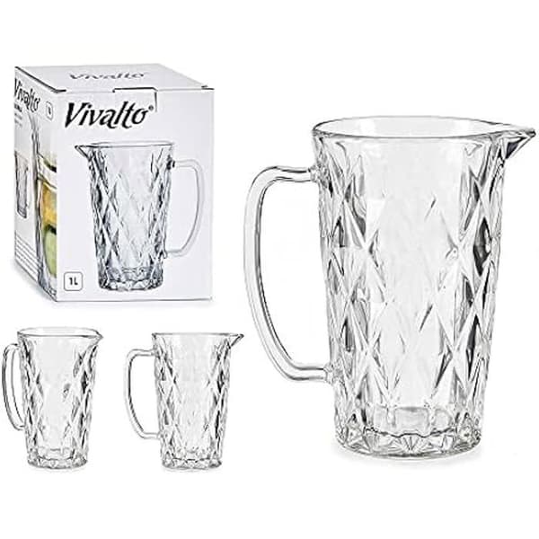 Karaff - VIVALTO - Diamant - Genomskinligt glas - 1 L - Flerfärgad - 13,5 x 12 x 19,5 cm