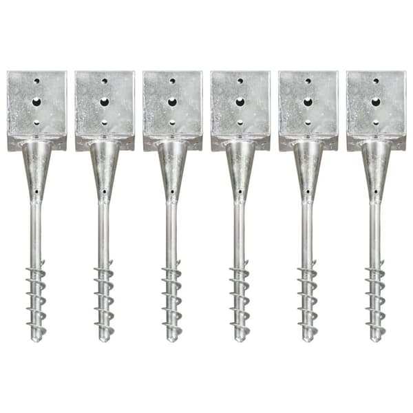 vidaXL Jordspett 6 st silver 12x12x56 cm galvaniserat stål