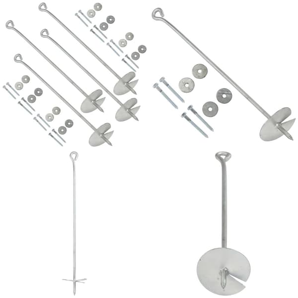 Jordankre 4 stk. 10x60 cm galvaniseret metal - Jordanker - Jordankre - Home & Living