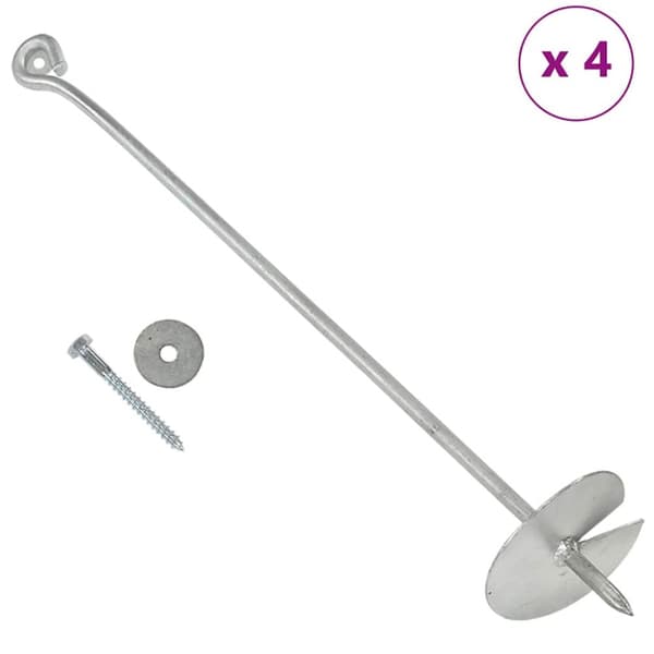 Jordankare 4 st 10x60 cm galvaniserad metall