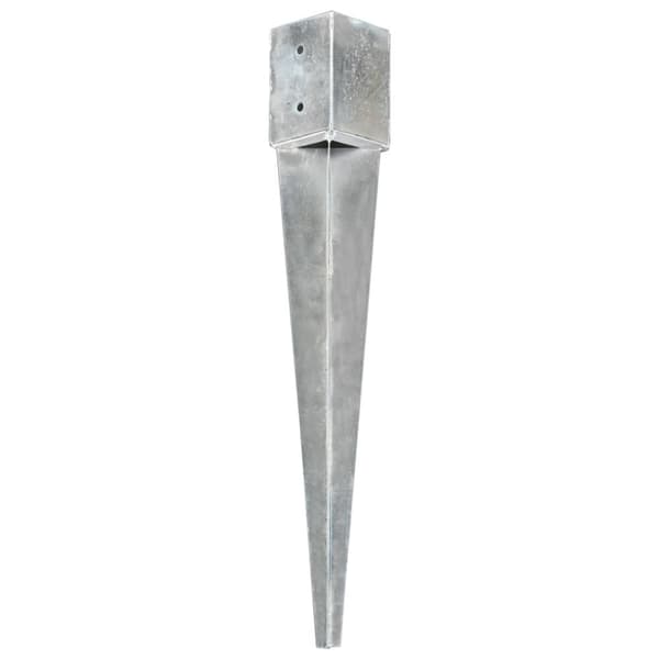Jordspett 6 st silver 10x10x76 cm galvaniserat stål