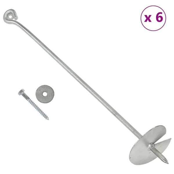 Jordankare 6 st 10x60 cm galvaniserad metall