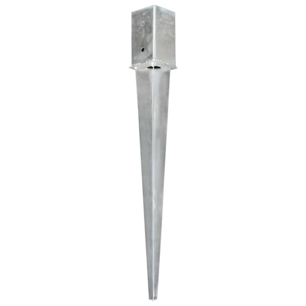 Jordspett 2 st silver 8x8x76 cm galvaniserat stål