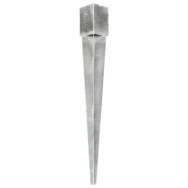 Jordspett 6 st silver 12x12x89 cm galvaniserat stål