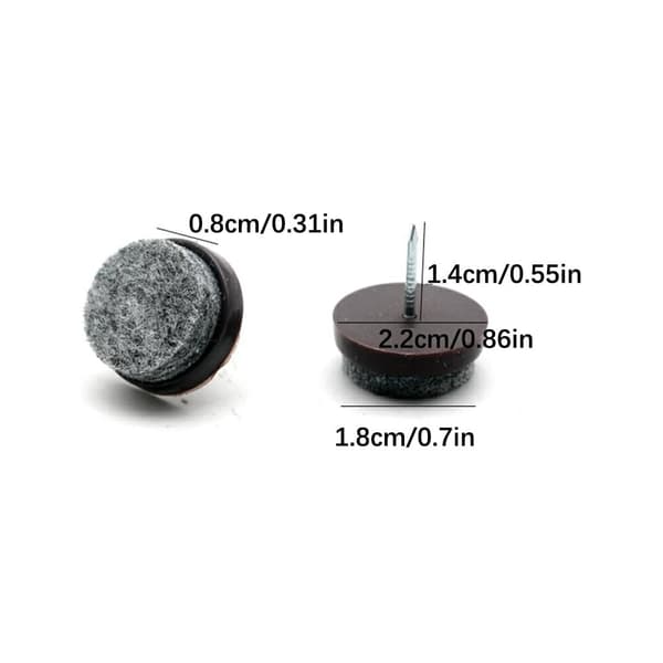 Kynsihuopatyynyt 24 kpl - Harmaat tuolin jalkasuojat - Kynsihuopatyynyt huonekalujen jalkoihin - Parhaat huopatyynyt kovapuulattioille (22mm)