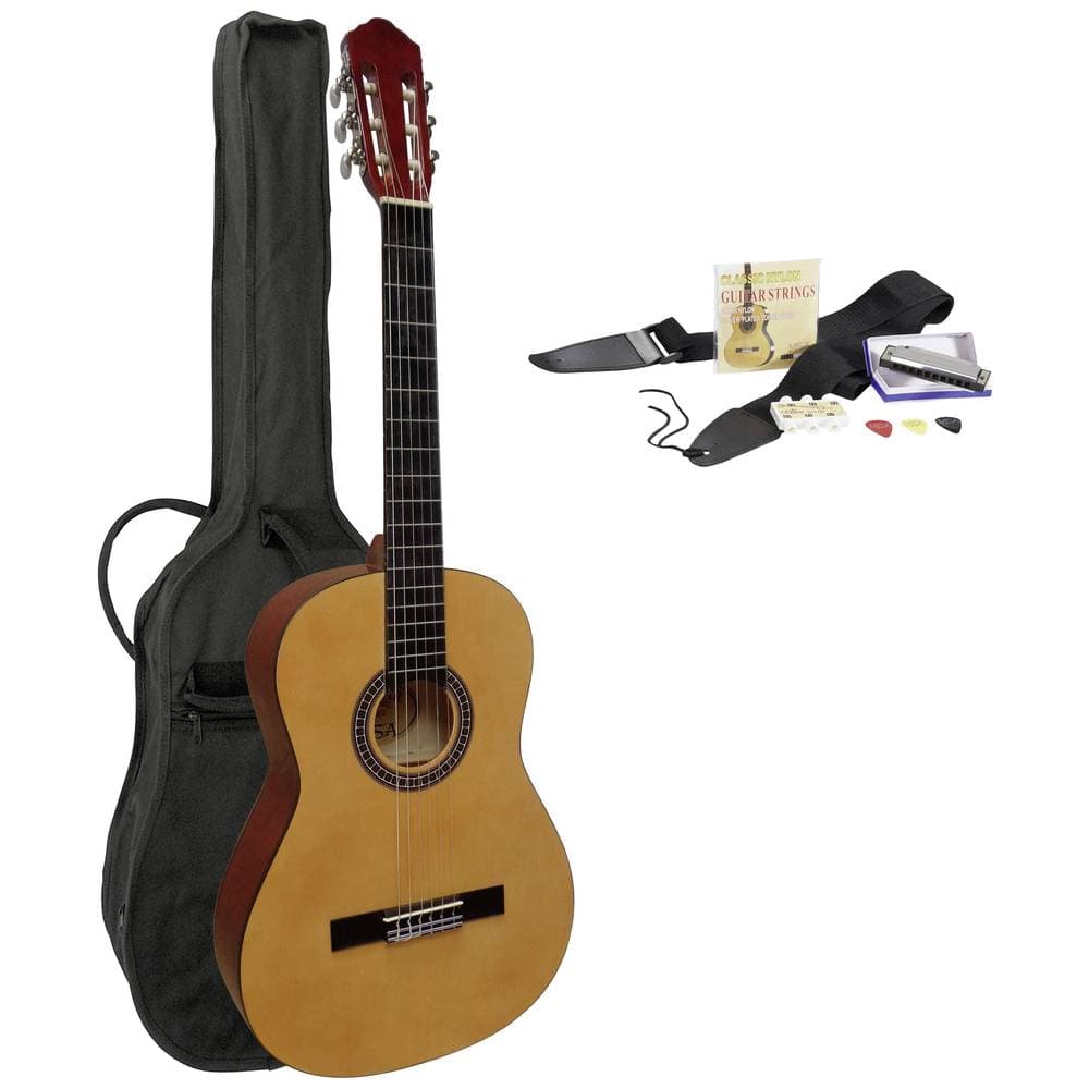 Akustisk gitarr paket MSA Musikinstrumente C22 4/4 Natur inkl. väska