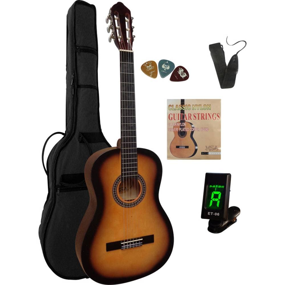 Akustisk gitarr paket MSA Musikinstrumente C 25 Set Clip 4/4 Sunburst inkl. väska