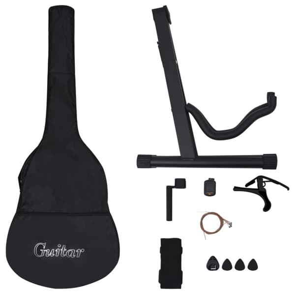 vidaXL western akustisk guitarsæt 12 dele med 6 strenge 38"