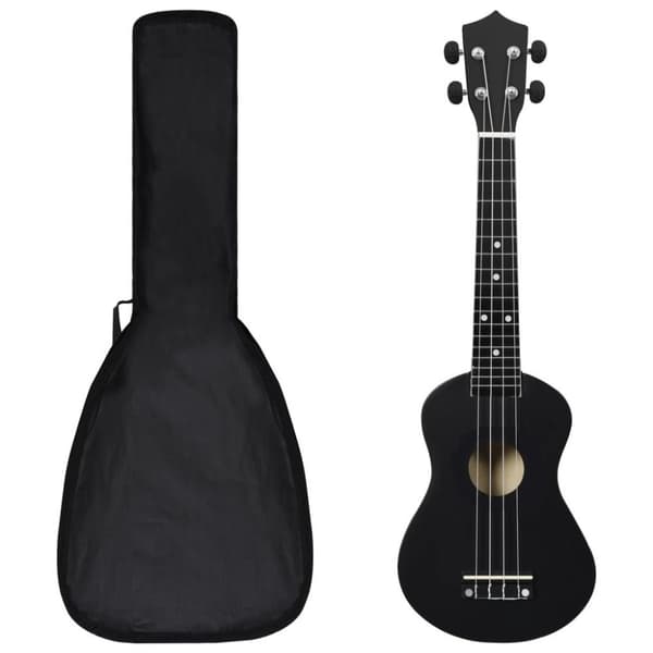 vidaXL Sopranukulele med väska för barn sopran svart 23
