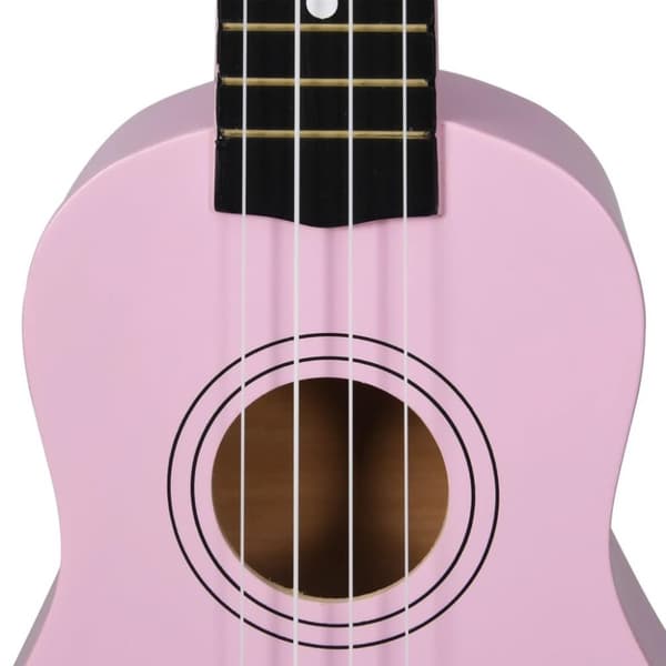 vidaXL Sopran-ukulele sett med veske for barn rosa 21