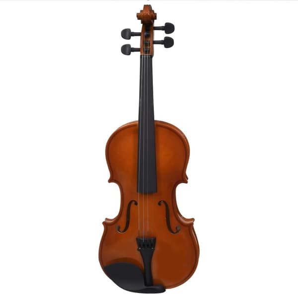 vidaXL violinsæt med violinbue og hagestøtte 4/4 mørkt træ
