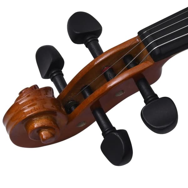 vidaXL violinsæt med violinbue og hagestøtte 4/4 mørkt træ