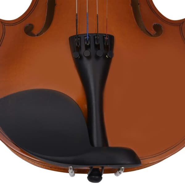 vidaXL violinsæt med violinbue og hagestøtte 4/4 mørkt træ