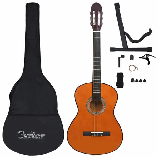 vidaXL klassisk guitarsæt til begyndere 12 dele 4/4 39"
