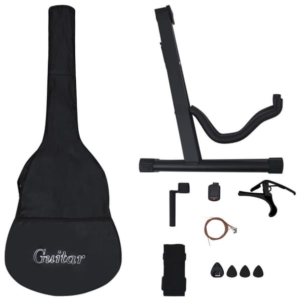 vidaXL klassisk guitarsæt til begyndere 12 dele 4/4 39"