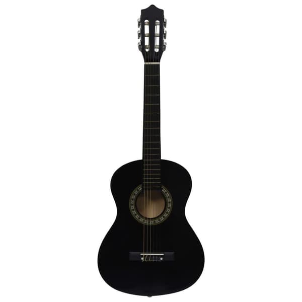 vidaXL Klassisk gitarr för nybörjare 8 delar svart 1/2 34