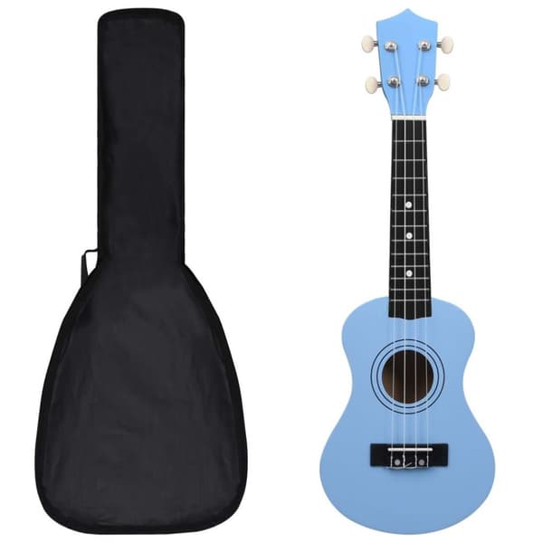 vidaXL Sopran-ukulele sett med veske for barn babyblå 21