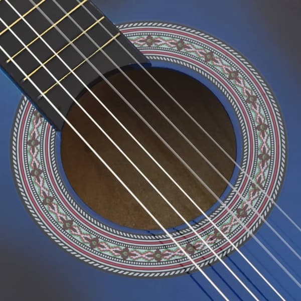vidaXL klassisk western guitarsæt 12 dele med 6 strenge 38" blå
