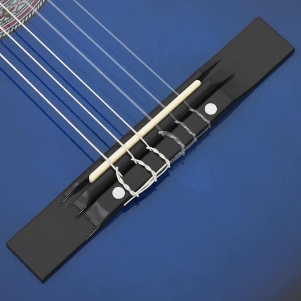vidaXL klassisk western guitarsæt 12 dele med 6 strenge 38" blå
