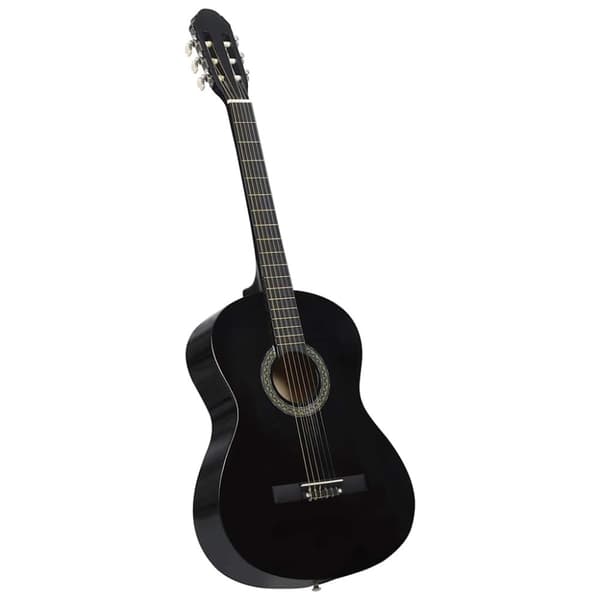 vidaXL klassisk guitarsæt 12 dele for begynder 4/4 39 sort