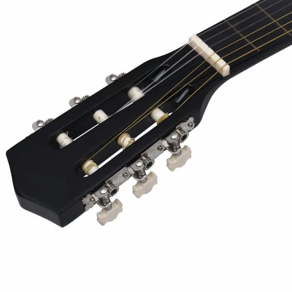 vidaXL klassisk western guitarsæt 12 dele med 6 strenge 38" sort