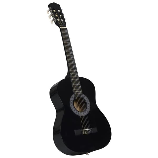 vidaXL klassisk guitarsæt 8 dele til begyndere 3/4 36" sort