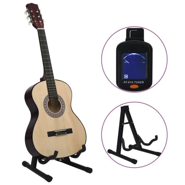 vidaXL klassisk guitarsæt til begyndere 12 dele 4/4 39"