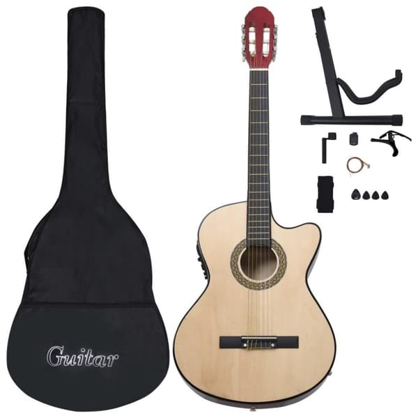 vidaXL Gitarr 12 delar med EQ-pedal 6 och strängar western