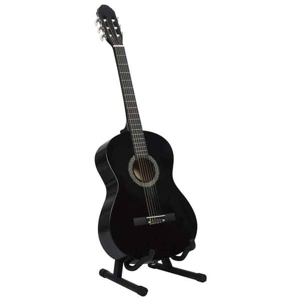 vidaXL Klassisk gitar nybegynnersett 12 deler 4/4 39 svart