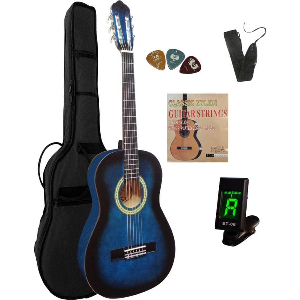 Akustisk gitarr paket MSA Musikinstrumente C9 Set Clip 3/4 Blå inkl. väska