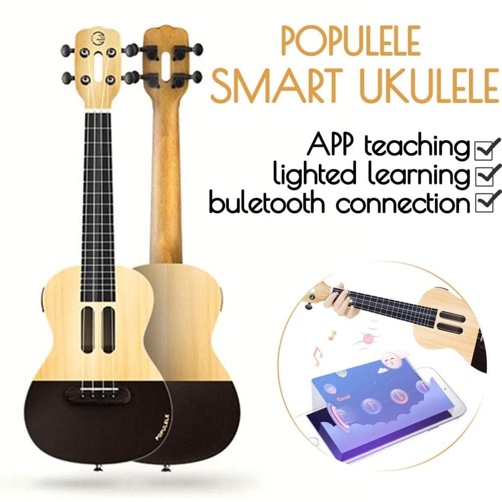 23" Ukulele Guitar Smart Concert bluetooth Akustisk elektrisk sopran Ukulele Uke Kit Guitar of LED APP Phone