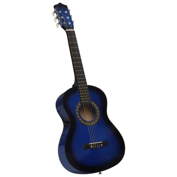 Gitarr för nybörjare och barn med fodral klassisk blå 1/2 34"