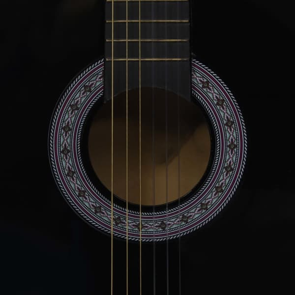 Gitarr för nybörjare med fodral klassisk svart 3/4 36"