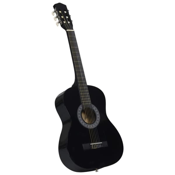 Gitarr för nybörjare med fodral klassisk svart 3/4 36"