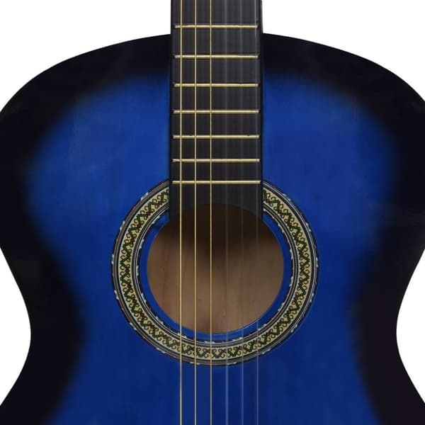 klassisk guitar til begyndere 4/4 39" lindetræ blå