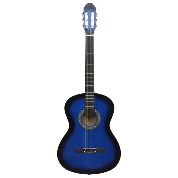 klassisk guitar til begyndere 4/4 39" lindetræ blå