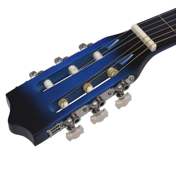 klassisk guitarsæt 8 dele til børn og begyndere 3/4 36" blå
