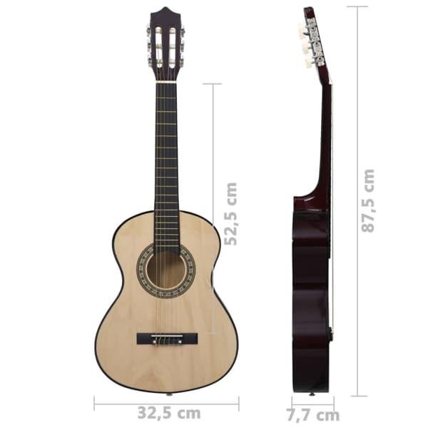 Gitarr för nybörjare och barn klassisk 1/2 34" amerikansk lind