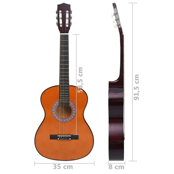 klassisk guitar for begyndere og børn 3/4 36" lindetræ
