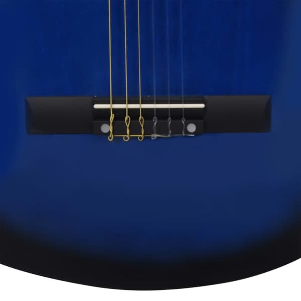 klassisk guitar med taske for begyndere 3/4 36" blå