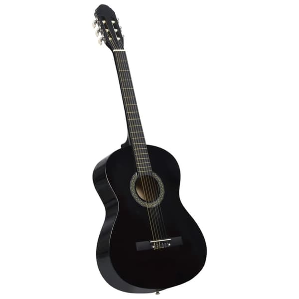 klassisk guitar med taske for begyndere 4/4 39" sort
