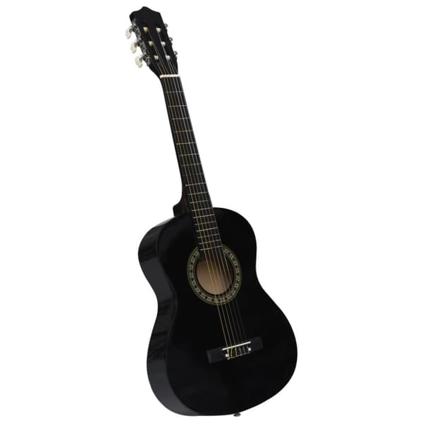 klassisk guitarsæt 8 dele for begyndere 1/2 34" sort