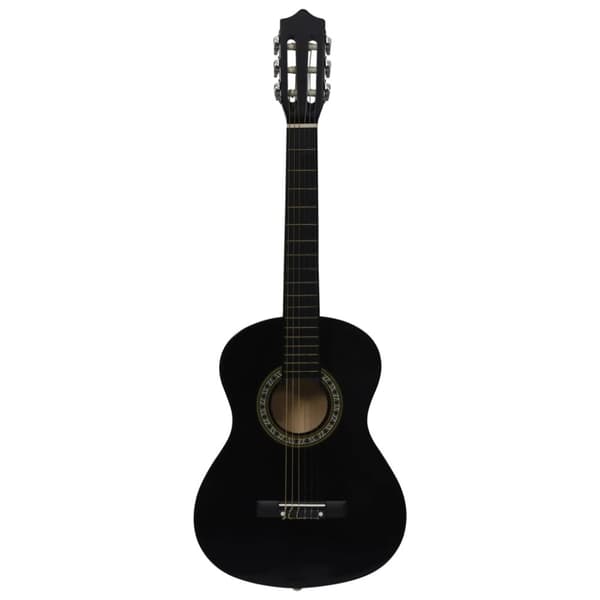 klassisk guitarsæt 8 dele for begyndere 1/2 34" sort